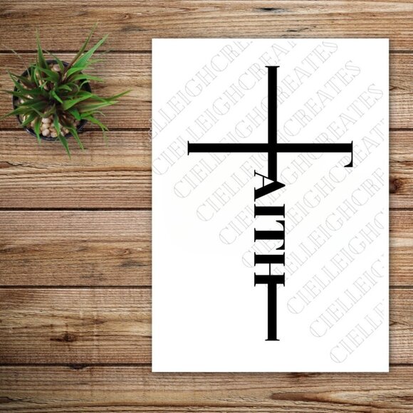 *2 for $20* Faith Cross vinyl decal Sticker Handcrafted - Picture 1 of 5